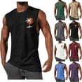 thumbnail image 1 of Goodtrade8 Mens Summer Tank Tops Muscle T Shirts Sleeveless Graphic Casual Outdoor Crew Neck Athletic Shirts for Men Beach,Size: M, 1 of 1