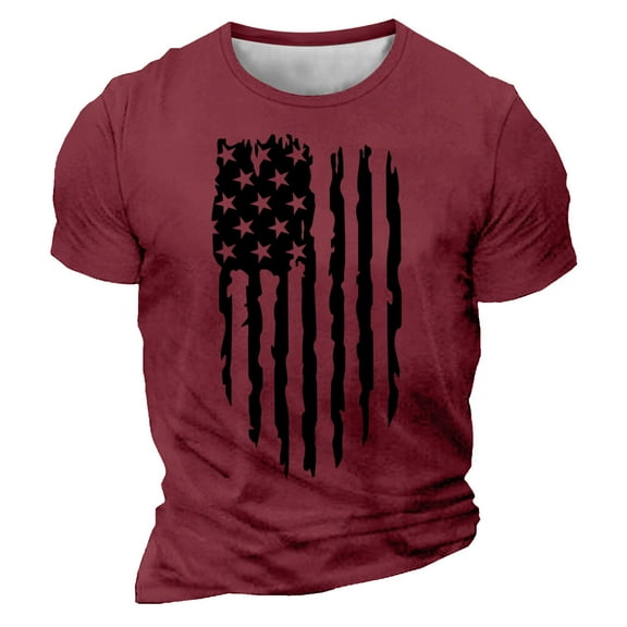 Goodtrade8 Mens Summer Tshirts Independence Day Short Sleeve Pullover Patriotic Graphic 4th of July Casual Tops for Men Crew Neck