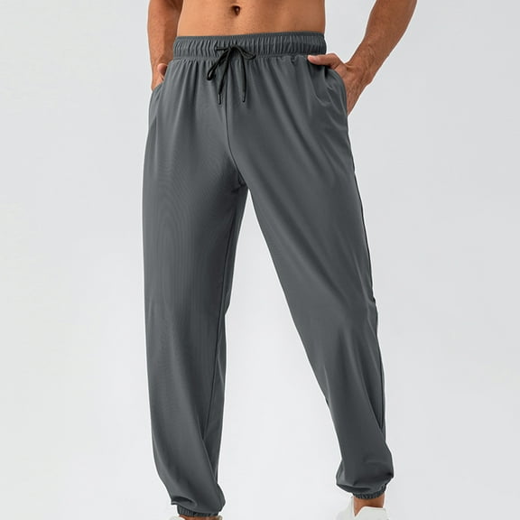 Goodtrade8 Mens Sweatpants Joggers Straight Leg with Pockets Workout Drawstring Activewear Casual Solid Color Pants for Men