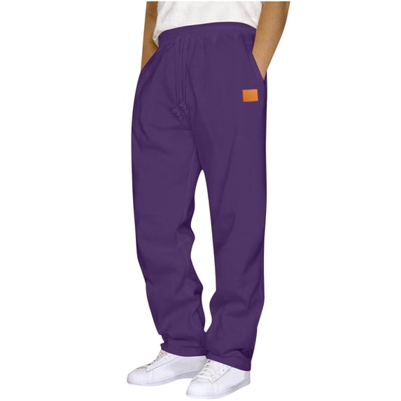 Goodtrade8 Mens Sweatpants Straight Leg Athletic Open Bottom with Pockets Gym Joggers Elastic Waist Activewear Pants for Men Work
