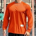 thumbnail image 1 of Goodtrade8 Mens Tops Dry and Fit Mash Solid Color Athletic Orange Crew Neck Long Sleeve Shirts for Men Plus Size, 1 of 4