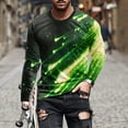 thumbnail image 1 of Goodtrade8 Mens Tops Long Sleeve Printed Athletic Long Sleeve Crew Neck Green Fall Shirts for Men, 1 of 5