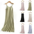 thumbnail image 1 of Goodtrade8 Modal Long Nightgown for Women Sleeveless Summer Pajamas Dress Sleepwear Casual Spaghetti Strap Soft Sleep Shirts Solid Color Padded Ladies Night Gowns Homewear, 1 of 8