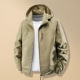 thumbnail image 1 of Goodtrade8 Pockets Big Mens Jackets Windbreaker Zip up Hooded Plain Casual Long Sleeve Mens Coats and Jackets, 1 of 9