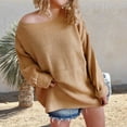 thumbnail image 1 of Goodtrade8 Oversized Womens Sweaters and Cardigans Khaki Solid Color Long Sleeve Casual Sweater Women Tops, 1 of 4