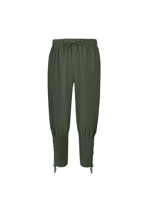 Pant for Women Elastic Waist Cotton Trendy Linen Joggers Womens Pants with Pockets
