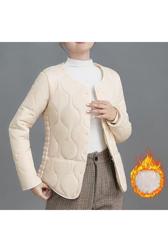 Plus Size Coats for Women Fleece Puffer Jacket Solid Color Casual Long Sleeve Lightweight Womens Tops for Winter
