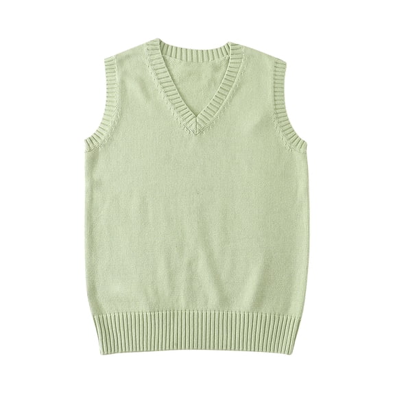 Goodtrade8 Plus Size Sweater Women Trendy Knitted Sweater Vests Sleeveless V-Neck Casual Solid Color Sweaters for Women Tops Sizes S-XXXL