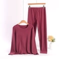 thumbnail image 1 of Goodtrade8 Plus Size Woman Pajamas Fleece 2 Piece Casual Crew Neck Solid Color Long Sleeve Woman Pjs, 1 of 3