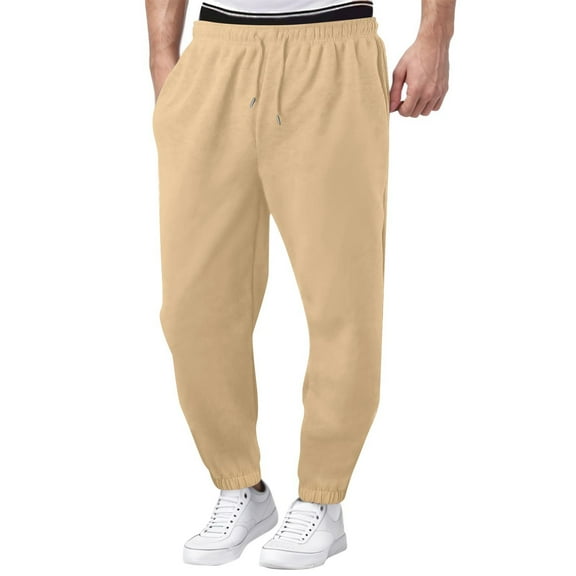 Goodtrade8 Pockets Big and Tall Sweatpants for Men Athletic Fleece Jogger Drawstring Elastic Waist Gym Activewear Pants for Men