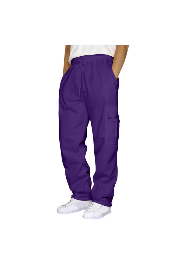Pockets Big and Tall Sweatpants for Men Straight Leg Athletic Jogger Workout Drawstring Activewear Pants for Men
