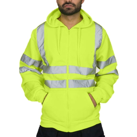 Goodtrade8 Pockets Jackets for Men Hight Visibility Outwear Reflective Lightweight Fashion Solid Color Mens Coats Long Sleeve