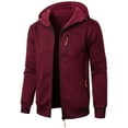 thumbnail image 1 of Goodtrade8 Pockets Jackets for Men Winter Zipper Outwear Hooded Fashion Sports Solid Color Long Sleeve Mens Coats, 1 of 4