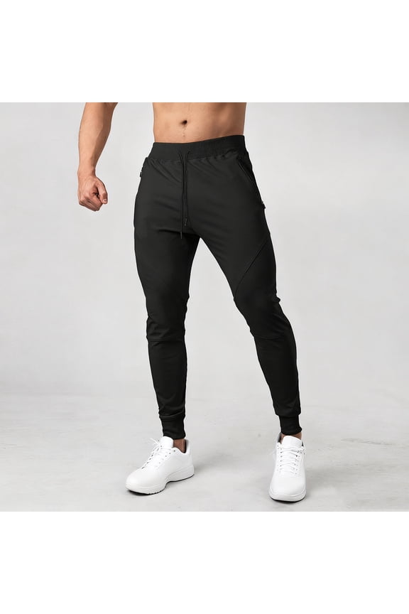 Pockets Mens Sweatpants Straight Leg Joggers Solid Color Casual Drawstring Gym Activewear Pants for Men