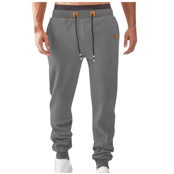 Goodtrade8 Pockets Sweatpants for Men Baggy Athletic Drawstring Gym Activewear Jogger Mens Pants