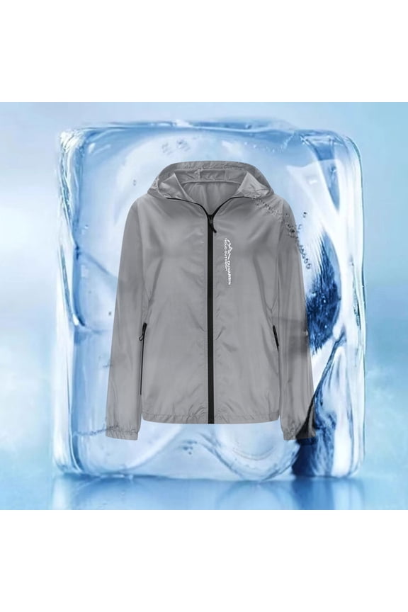 Rain Jackets Pocket Zip up Womens Jackets and Coats Casual Long Sleeve Plain Hooeded Womens Tops for Winter