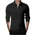 thumbnail image 1 of Goodtrade8 Shirt Jacket Pocket Outdoor Zip up Mens Jackets Plain Long Sleeve Casual Lapel Coats for Men, 1 of 5