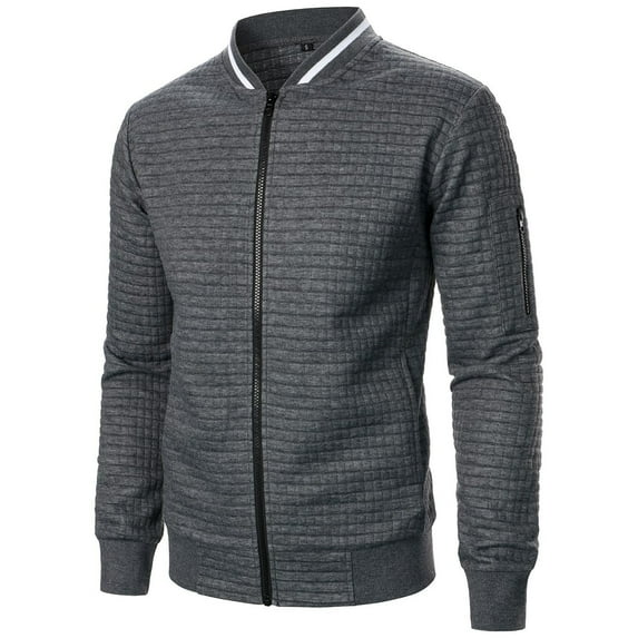 Goodtrade8 Shirt Jacket Zip up Pocket Outdoor Winter Jackets for Men Plain Casual Long Sleeve Crew Neck Winter Coats for Men