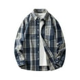 thumbnail image 1 of Goodtrade8 Shirt Jackets Button Checked Lapel Big Mens Jackets Casual Long Sleeve Mens Coats, 1 of 2
