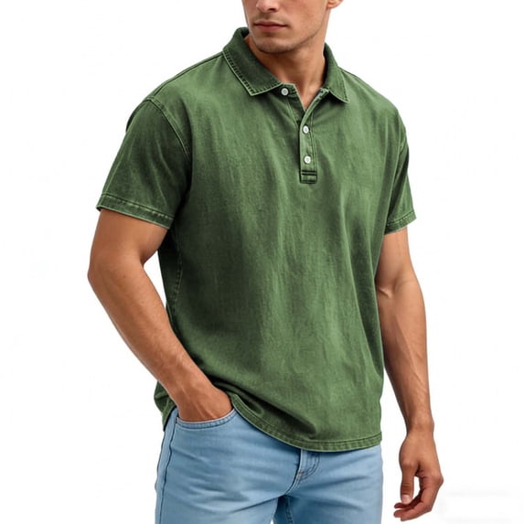 Goodtrade8 Shirts for Men Short Sleeve Slim Fit Pullover Polo Summer Mens T Shirts