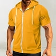 thumbnail image 1 of Goodtrade8 Shirts for Men Zipper Short Sleeve Hooded Pullover Casual with Pocket Mens T Shirts, 1 of 7