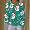 thumbnail image 1 of Goodtrade8 Shirts for Women Long Sleeve Christmas Pullover Holiday Crew Neck Winter Knitting Graphic Womens Tops Casual Sweatshirts, 1 of 7