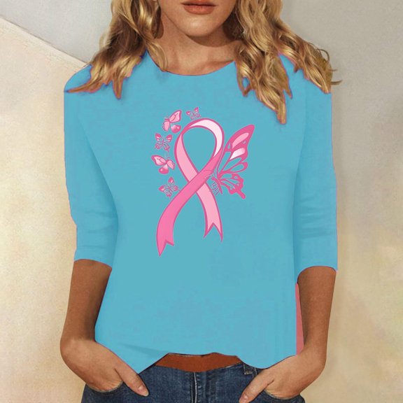 Goodtrade8 Shirts for Women Pullover Blouse Holiday 3/4 Sleeve Dressy Winter Womens Tops Crew Neck