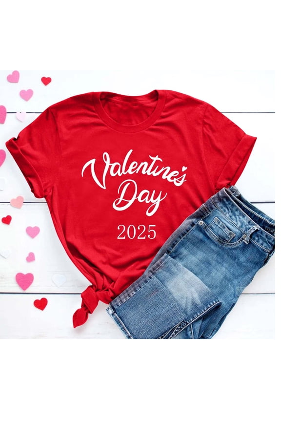 Shirts for Womens Valentines Plus Size Love Valentine for Women Pullover Graphic for Girlfriend Short Sleeve Womens Tshirts