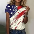 thumbnail image 1 of Goodtrade8 Short Sleeve Plus Size T Shirts for Women American Flag Summer Pullover July 4th Red White and Blue Casual Red White and Blue , Graphic Independence Day Womens Tops Fashion, 1 of 5