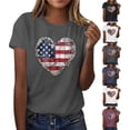 thumbnail image 1 of Goodtrade8 Short Sleeve Shirts for Women Red White and Blue Casual Pullover USA Years Anniversary Summer 4th of July Graphic Fashion Patriotic Womens Tops Independence Day, 1 of 8