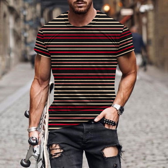 Goodtrade8 Short Sleeve Shirts for Men Big and Tall Slim Fit Pullover Fashion Summer Plain Crew Neck Mens T-Shirts Outfits