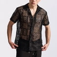 thumbnail image 1 of Goodtrade8 Short Sleeve Shirts for Men Summer Solid Color Button Collared Fashion Button up Crew Neck Button up Mens T-Shirts Outdoor, 1 of 9