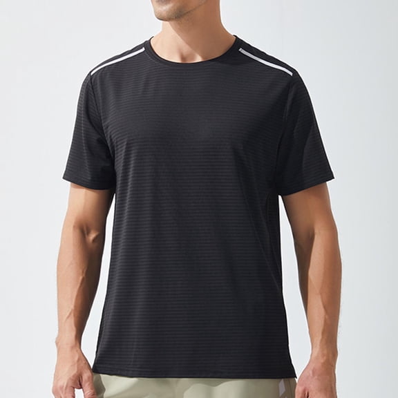 Goodtrade8 Short Sleeve T-Shirts for Men Casual Summer Pullover Solid Color Breathable Travel Crew Neck Mens Shirts Dry Fit