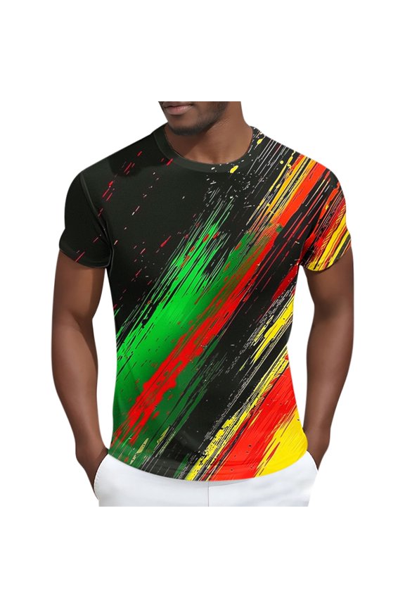 Short Sleeve T-Shirts for Men Summer Big and Tall Pullover Patchwork Casual Outdoor Mens Shirts