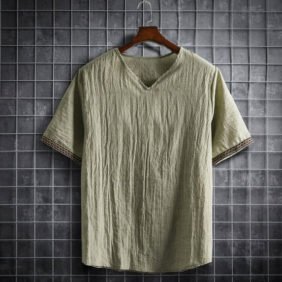 Goodtrade8 Short Sleeve T-Shirts for Men Summer Pullover Plain Athletic V-Neck Trendy Mens Shirts Sports