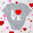 thumbnail image 1 of Goodtrade8 Short Sleeve Valentines Shirts Womens Plus Size Valentines Womens Clothes Printed Heart Crew Neck Casual Love Holiday Tops, 1 of 6