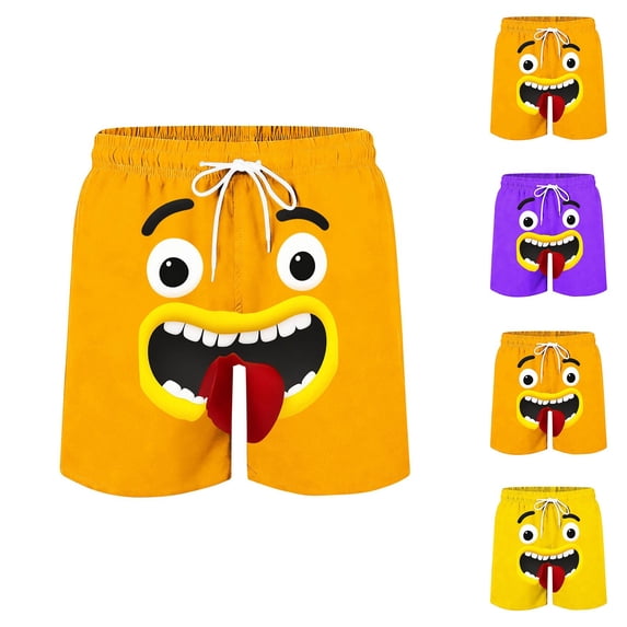 Goodtrade8 Shorts for Men Elastic Waist Board Shorts Swimwear Summer Vacation Casual Breathable Drawstring Mens Swim Shorts Holiday,Size XXXXXL