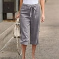 thumbnail image 1 of Goodtrade8 Shorts for Women Knee Length Plus Size Summer Cotton Linen Womens Shorts Comfort, 1 of 6