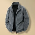 thumbnail image 1 of Goodtrade8 Stand Collar Shirt Jackets Plain Zip up Mens Jackets Pocket Long Sleeve Casual Winter Coats for Men, 1 of 9