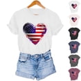 thumbnail image 1 of Goodtrade8 Summer Shirts for Women USA Years Anniversary Red White and Blue Pullover Casual Fourth of July Independence Day Graphic Fashion American Flag Womens Shirts Crew Neck, 1 of 8