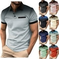 thumbnail image 1 of Goodtrade8 Summer Shirts for Men Short Sleeve Pullover Polo Work Casual Button up Gift for Husband Ropa Para Hombre Mens T-Shirts Gradient, 1 of 6