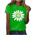 thumbnail image 1 of Goodtrade8 Summer Tops for Women Flower Print Shirts Crewneck Trendy Pullover Plus Size Womens Blouses, 1 of 3