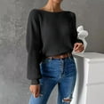 thumbnail image 1 of Goodtrade8 Sweaters for Women Knit Long Sleeve Solid Color Crew Neck Casual Sweater Women Tops, 1 of 4