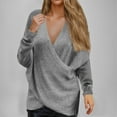 thumbnail image 1 of Goodtrade8 Sweaters for Women Plus Size Loose Pullover V-Neck Casual Long Sleeve Solid Color Sweaters for Women Tops, 1 of 7