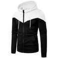 thumbnail image 1 of Goodtrade8 Sweatshirt Hooded Color Block Zip Up Long Sleeve Athletic Pocket Drawstring Plus Size Mens Hoodies, 1 of 2
