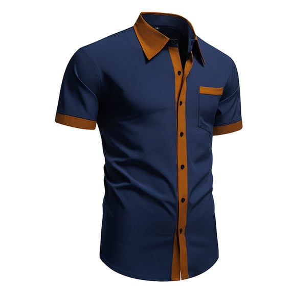Goodtrade8 T Shirts for Men with Pockets Button Down Short Sleeve Business Summer Mens Shirts