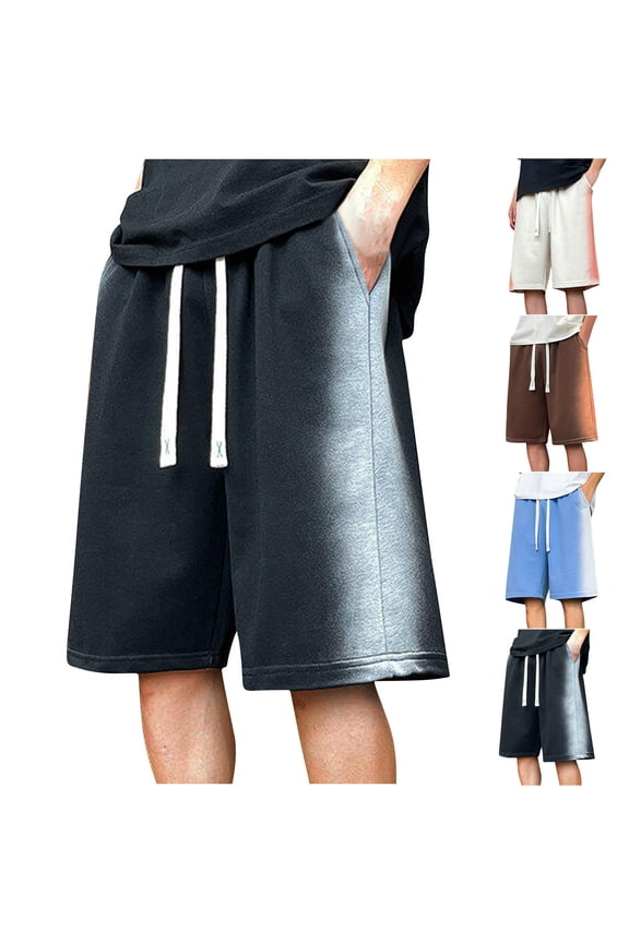 Tie Dye Men's Short Big and Tall Outwear Drawstring with Pockets Straight Casual Elastic Waist Shorts for Hiking