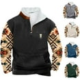 thumbnail image 1 of Goodtrade8 Tops for Mens Outing Zip Mock Neck Graphic Half Zipper Long Sleeve Pocket Casual Sweatshirts for Men, 1 of 3