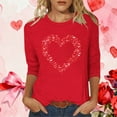 thumbnail image 1 of Goodtrade8 Tops for Women Plus Size 3/4 Sleeve Pullover Valentine Crew Neck Summer Graphic Fashion Womens Shirts Gifts for Girlfriend, 1 of 5