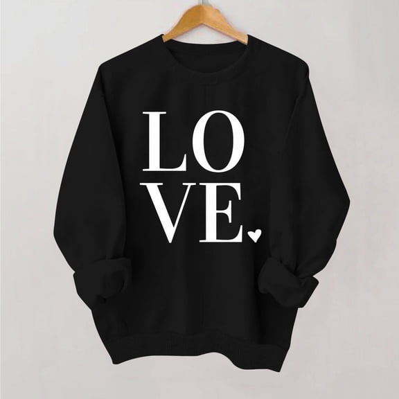 Goodtrade8 Valentine Shirts for Women Gifts Long Sleeve Holiday Sweetheart Womens Plus Valentine Tops Casual Crew Neck Pullover